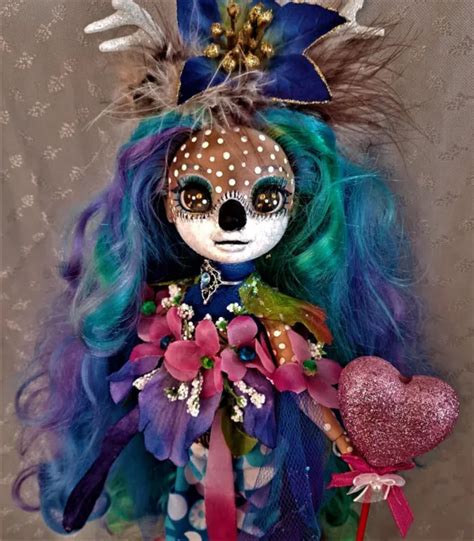 The Guarding An Ooak Rainbow High Doll Hybrid Deer Custom Repaint Art