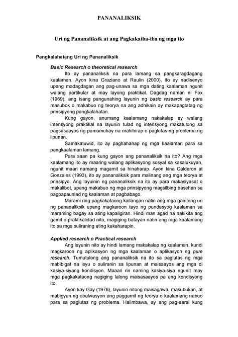 Aralin Pagsulat Ng Pananaliksik Hand Out Worksheets Docx Mindanao My