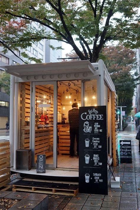 Tiny Cafe Design Love The Simplicity Of This Walk Up Coffee Shop Tiny