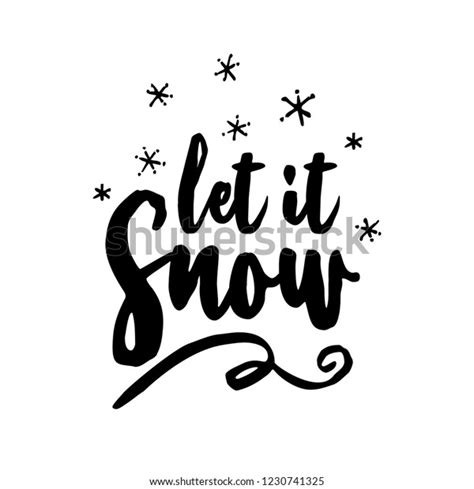 Let Snow Greeting Card Ink Illustration Stock Vector Royalty Free
