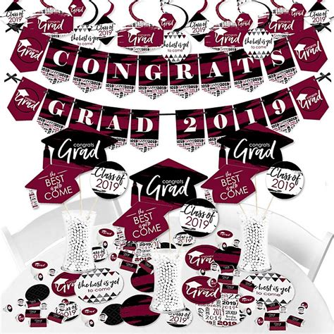5 out of 5 stars. Maroon Grad - Best is Yet to Come - 2019 Burgundy Graduation Party Supplies - Banner Decoration ...
