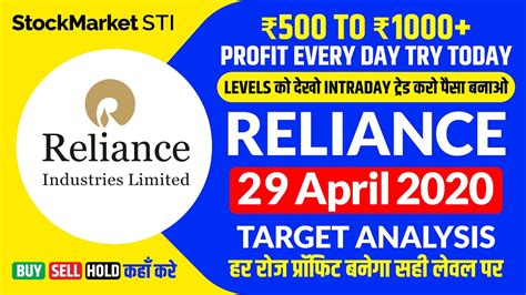 This is your target price, at which you may sell those shares and book profits. 29 April share price target reliance | reliance share news ...