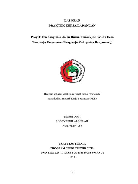 Laporan Pkl Teknik Sipil Pdf