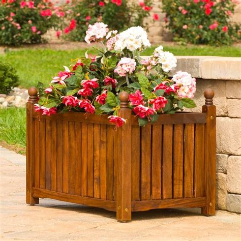 Have To Have It 28 Inch Solid Wood Lexington Rectangular Planter Box
