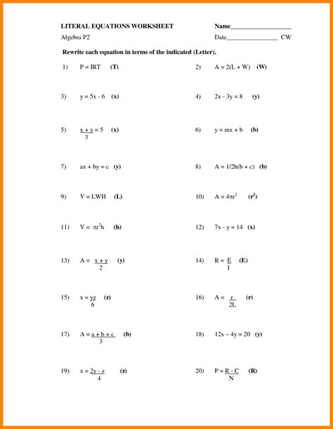 Algebra Step Equations Worksheets