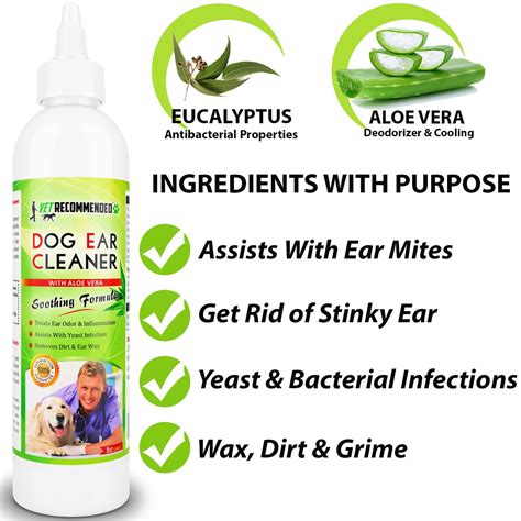Vet Recommended Dog Ear Cleanser With Natural Aloe Vera For Dog Ear