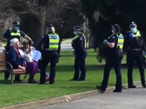 dramatic footage victoria police surround elderly melbourne women the courier mail