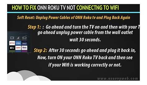 How to Fix ONN Roku tv Not Connecting to WIFI Internet - A Savvy Web