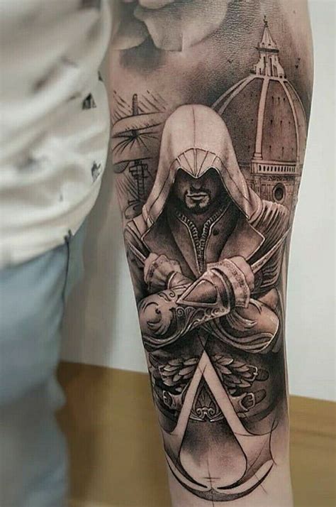 Ac Tattoo Assassins Creed Tattoo Sleeve Tattoos Gaming Tattoo