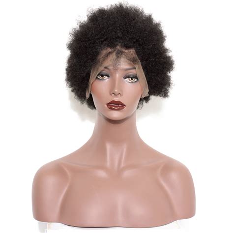 Full Lace Human Hair Wigs Short Afro Kinky Hair 100 Human Hair Full