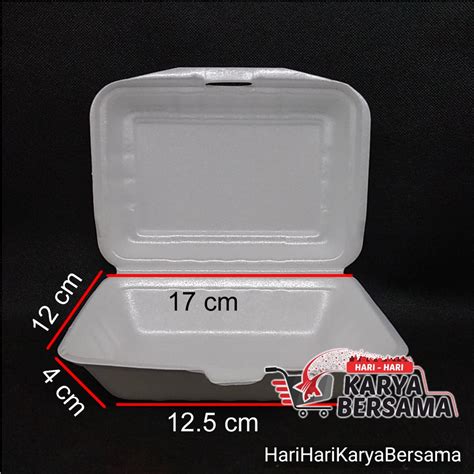 Jual Kotak Nasi Styrofoam Busa Gabus Segi Polos Isi Pcs Shopee Indonesia