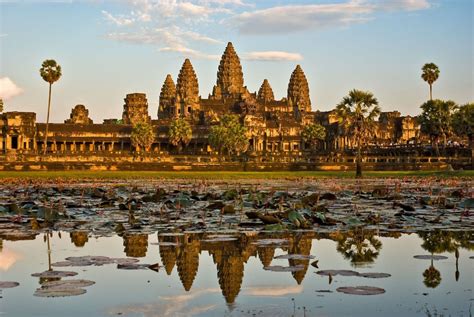 Angkor Wat Temple At Sunset In Siem Reap Cambodia Angkor Wat Temple
