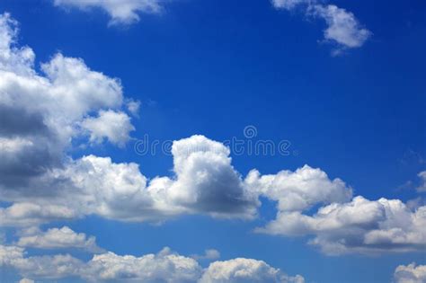 Blue Summer Sky Background With White Clouds Nature Background Stock
