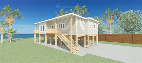 2 Bed • 2 Bath • 1564 Sf Coastal Piling Home Builder House Plans
