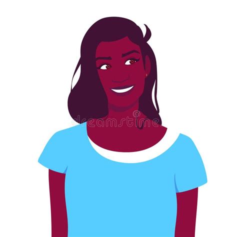 Portrait Of Beautiful Brunette Young Dark Skinned Woman Stock Vector