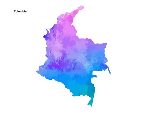 Colorido Mapa Político De Colombia Con Capas Claramente Separadas