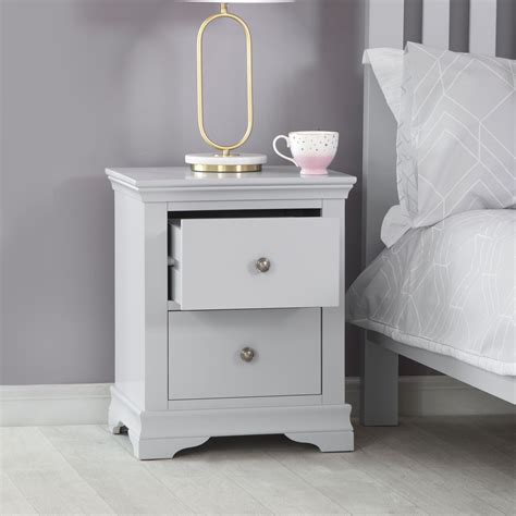 Florence Grey Painted Large Bedside Table Grey Painted Furniture