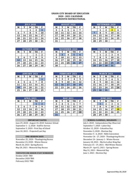 Georgia School Calendar 2019 2020