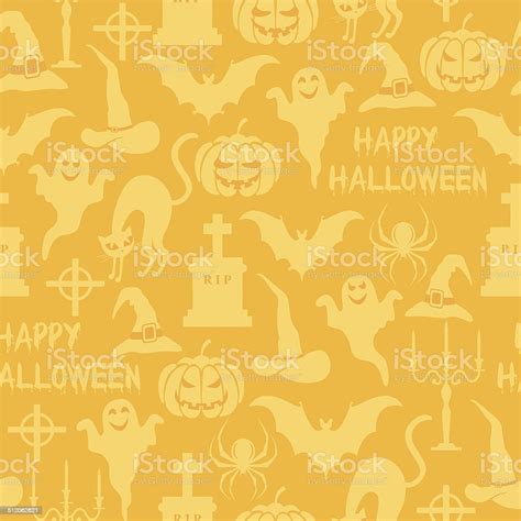 Seamless Orange Halloween Background Stock Illustration Download