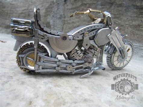 Miniature motorcycles made exclusively out of vintage ...