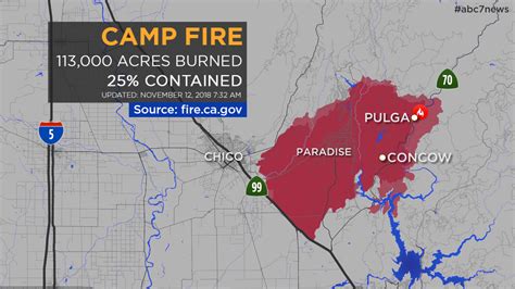 Photo A Map Shows The Areas Of California Threatenedwildfires Abc