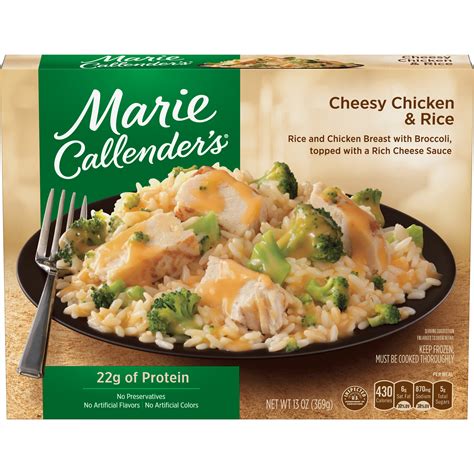 Frozen meals & entrees (26)‎. Marie Callenders Frozen Dinner Cheesy Chicken & Rice 13 ...
