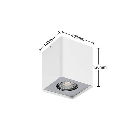 Lindby Laron GU10 downlight, angular, white | Lights.ie