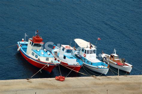 Small Fishing Vessels On Mykonos Stock Photo Royalty Free Freeimages