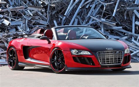 Red Abt Audi R8 Gt Spyder Front Side View Wallpaper Car Wallpapers