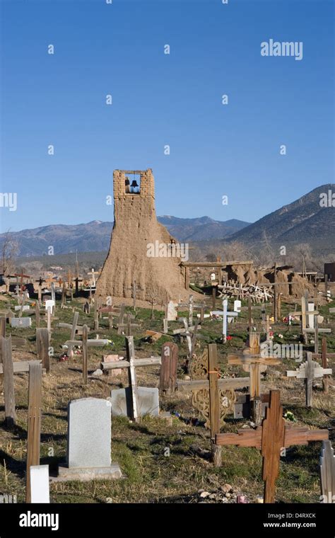 Taos Pueblocemetery And Site Of Old Church Ruins Stock Photo Alamy
