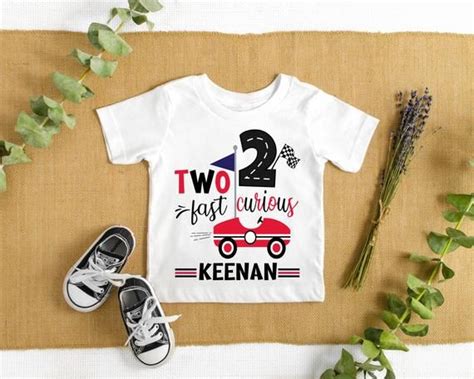 Personalised Cotton Two Fast 2 Curious Birthday Shirt Two Year Etsy