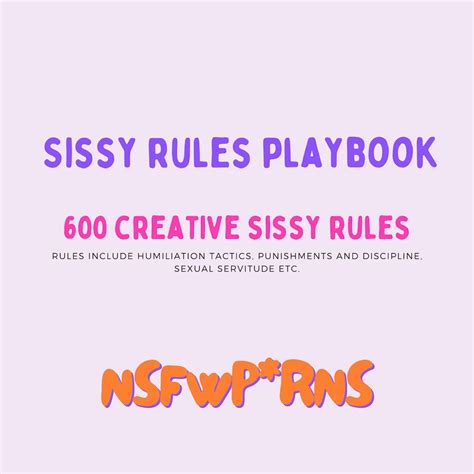 Creative Sissy Rules Pages PDF Sissy Humiliation Guide For Sissies Sissy Training Sissy