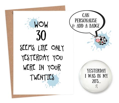 Funny 30th Birthday Cards Personalised 30th Birthday Cards Personalised