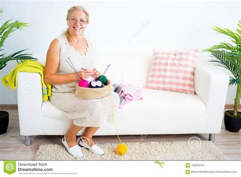 Grandmother Knitting At Home Stock Image Image Of Grandma Knit
