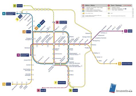 Mapa Del Metro De Bruselas Líneas Y Estaciones De Metro De Bruselas