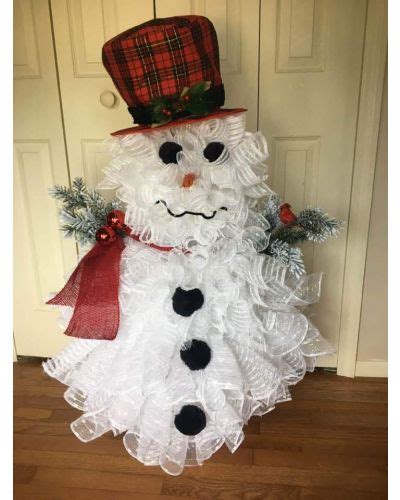 Snowman Tomato Cage Crafts Deco Wreaths Christmas Items