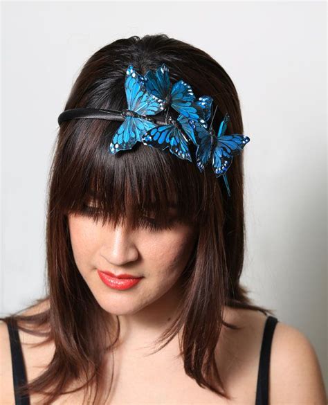 Turquoise Butterfly Headband Woodland Fairy Tale Bride Forest