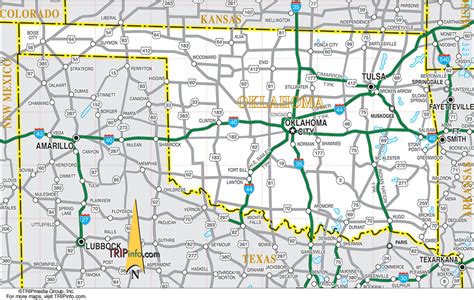 Road Map Of Oklahoma Highways