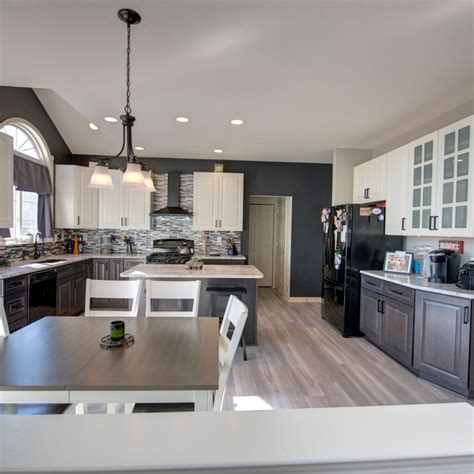 39 two tone kitchen cabinets ideas that really cool. Two tone kitchen with granite countertops and island built ...