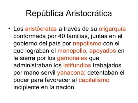 La República Aristocrática