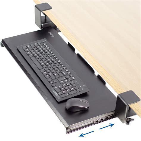 Vivo Black Small Clamp On Computer Keyboard And Mouse Under Desk Mount