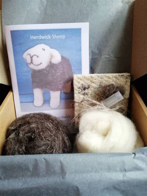 herdwick sheep needle felting craft kit british wool etsy uk