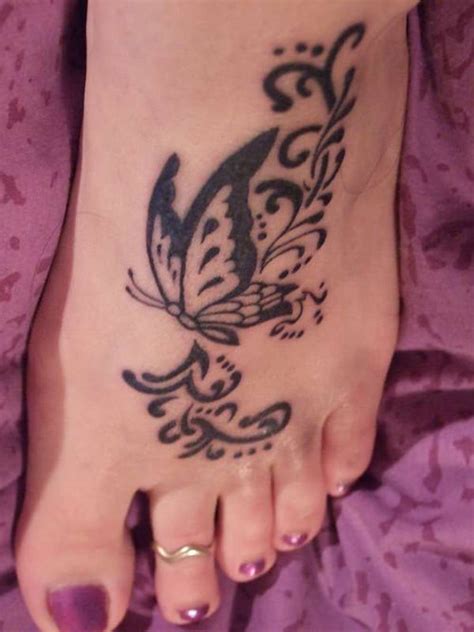 25 Cute Butterfly Foot Tattoo Design Ideas For Girls