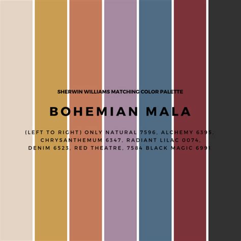 20 Bohemian Boho Color Palette
