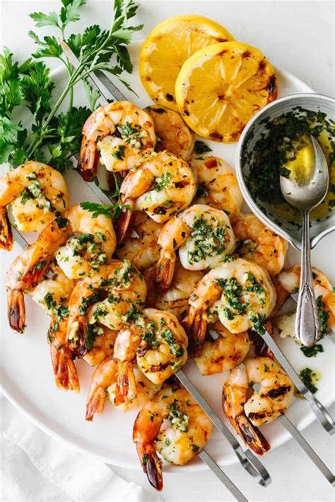 Garlic Grilled Shrimp Skewers Are Marinated In A Garlic Herb Mixture Then Grilled To Perfection