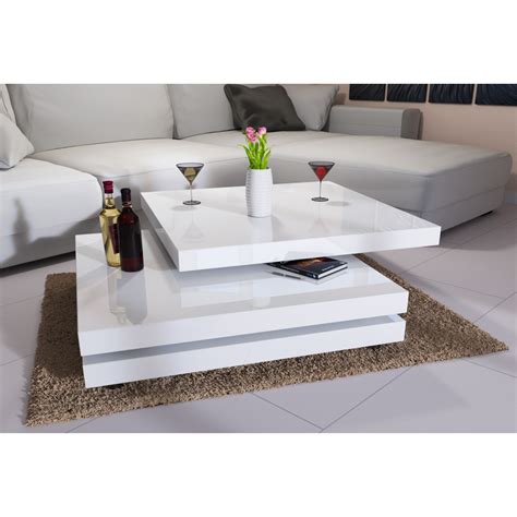 Coffee Table Square High Gloss Modern Contemporary Living Room