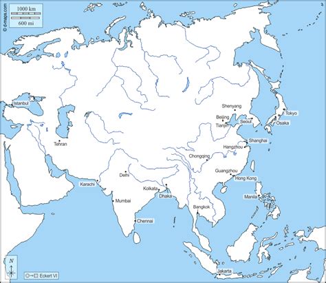 Asia Free Map Free Blank Map Free Outline Map Free Base Map Coasts
