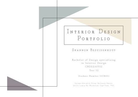 Interior Design Portfolio Cover Page