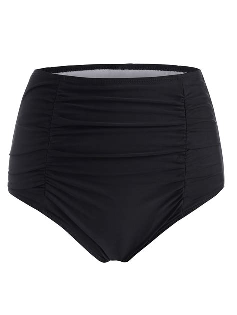 23 Off 2020 High Waisted Ruched Swim Bottoms In Black Dresslily