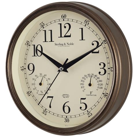 Outdoor Décor 18 Inch Waterproof Clock With Temperature And Humidity